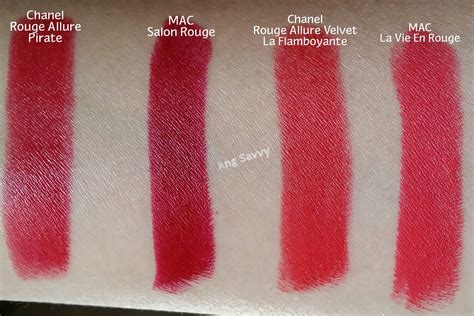 chanel red lipstick swatches
